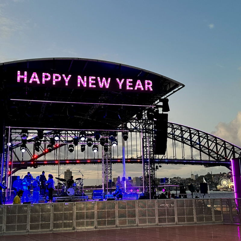 New Years Eve Festival AV ABC LED screen content cameras